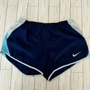 Nike | Navy & Baby Blue Dri-Fit Athletic Running Shorts - Size M